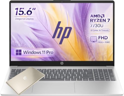 HP 15.6" FHD Gold Business Laptop, 2026 Edition, AMD Ryzen 7 7730U (Beats Intel Core i7-1255U), 32GB RAM, 1TB SSD, Wi-Fi 6, HDMI, Numeric Keypad, Windows 11 by Unknown