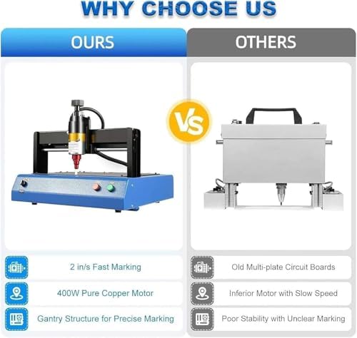 Electric Marking Machine, Desktop Nameplate Tag Marking Tool, Steel Plate Engraving Machine, for Metal&Steel Signs Marking for Al, Iron, Steel 200 * 150MM - Image 6