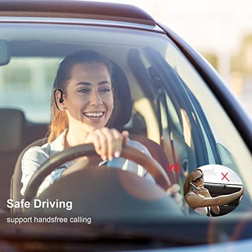Wireless Earpiece Wireless Headphone Handsfree Call Headset Noise Cancelling Earbud Long Talk Time Earphone Compatible with Smart Cell Phones Car Driver Trucker Business Office Men Women (Green) - Image 4