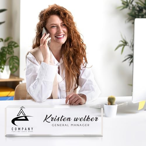 Custom Office Name Plate for Desk - Desk Name Plate Personalized Gifts for Coworkers, Boss, Employees, Teacher, Nurse - Office Desk Decor for Women Men - Employee Appreciation Gifts (Logo) - Image 4