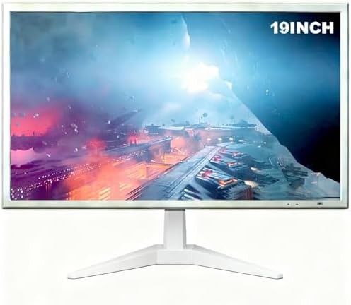 19-inch Full HD 75Hz Small Thin Monitor for laptops White, Computers and desktops, HD+ 1440 x 900p, Anti-Glare, LED Display, VGA/HDMI Connection by YOTETION