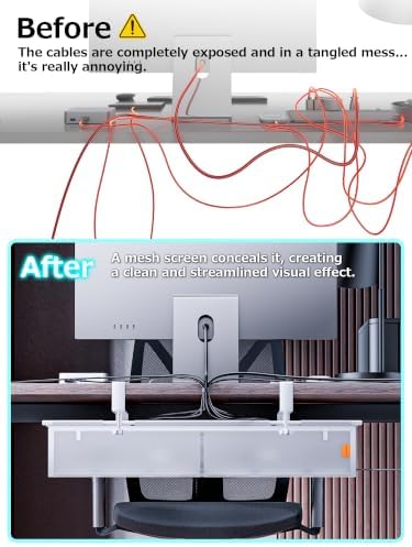 Under Desk Cable Management Tray, Mesh Fabric - Excellent Heat Dissipation - Image 3