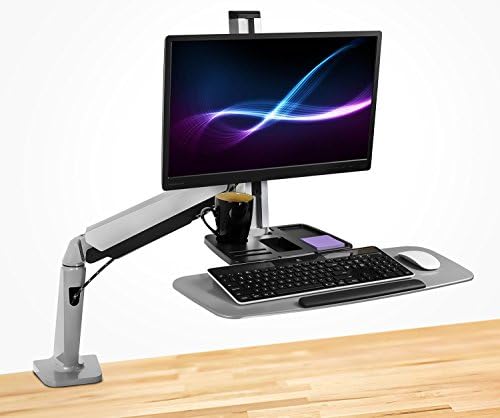Mount-It! Single Monitor Arm Desk Mount Sit-Stand Workstation, Clamp Base by Mount-It