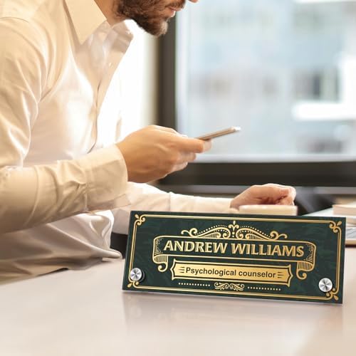 Personalized Acrylic Office Desk Name Plate with Standoff Barrels - Image 3
