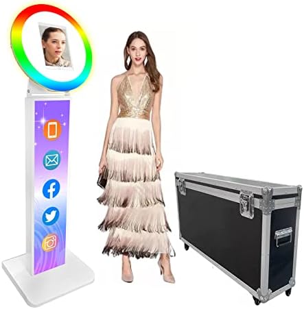 Portable Photo Booth for iPad 10.2" 10.5" 10.9" 11" 12.9" 13" Photobooth Machine Metal Shell Selfie Station RGB Ring Light Custom Logo for Parties Wedding Rental by ZLPOWER