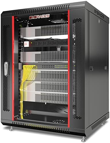 Sysracks 15U Wall Rack Mount Server 18" Deep Network Cabinet, Server Rack with Fan, Removable Side Panels, Locking Glass Door 19" Computer Cabinet Enclosure Network Rack Case 15.450 - Image 2