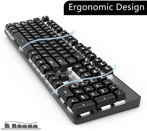 Merdia Brown Switch Black Full Size Mechanical Gaming Keyboard | 104 Keys US Layout Ice Blue Backlit Wired PC Gaming Keyboards | Hot Swappable LED Backlit Wired Mechanical Computer Keyboards - Image 4