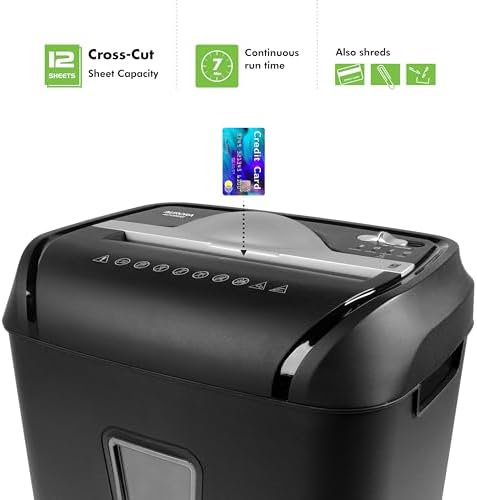 Aurora AU1208XE Anti-Jam 12-Sheet Crosscut Paper/Credit Card Shredder with 4.8 Gallon Wastebasket - Image 2