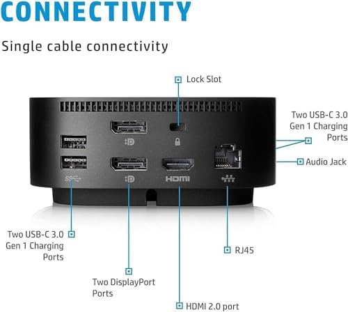 HP Docking Station for Laptop Dual Monitor and Charging Bundle - HP USB-C G5 Essential Dock 72C71AA#ABA with 120W Adapter, HDMI, DisplayPort, USB-C Cables & Microfiber Cleaning Cloth - Image 5