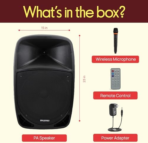 Pyle 1200W Portable Bluetooth PA Speaker - 12’’ Subwoofer, LED Battery Indicator Lights W/Built-In Rechargeable Battery, MP3/USB/SD Card Reader, and UHF Wireless Microphone - Pyle PSBT125A,Black - Image 3