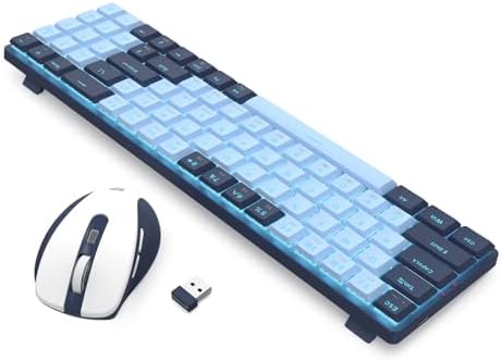 Redragon BS8773 Wireless Keyboard and Mouse Combo, 78 Keys 2.4Ghz Wireless Low-Profile Mechanical Red Switch Keyboard w/Slim Compact Design & Single Blue Backlit, Comfort Grip 2400 DPI Max Mouse - Image 4