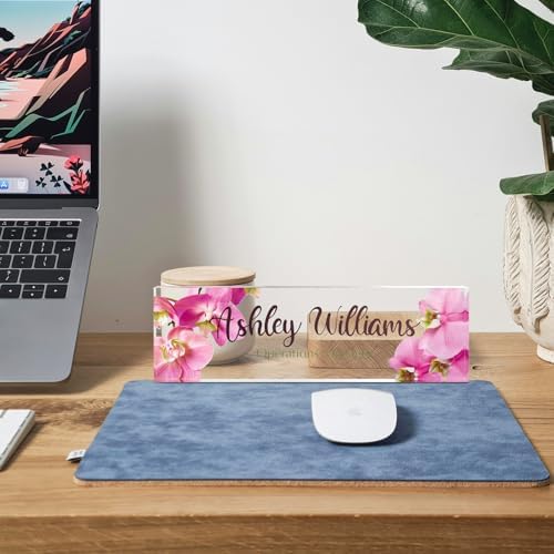 Personalized Acrylic Office Desk Name Plate with Name and Title Printing - Image 3