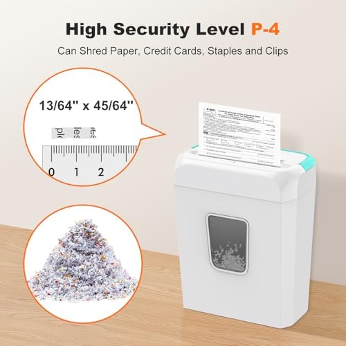 Bonsaii 6-Sheet Cross Cut Paper Shredder for Home, 3.4 Gal Bin - Image 2