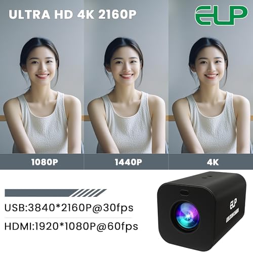 ELP 21X Zoom 4K 30fps USB Camera 1080P 60fps HDMI USB Webcam Autofocus Manual Focus PC Web Cam H.265 H.264 High Speed Web_Camera for Church Streaming Video Conference (21X Zoom) - Image 3