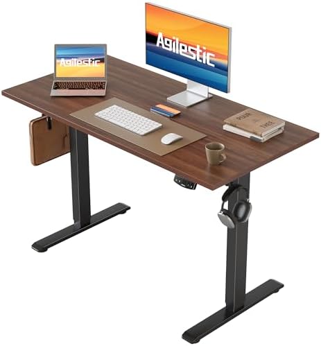 Agilestic 40*24 Inch Height Adjustable Electric Standing Desk, Dark Walnut by Agilestic
