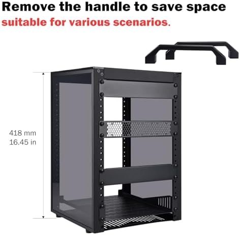 GeeekPi 8U Server Rack Cabinet, DeskPi RackMate T1 Plus,10 inch Network Rack for Servers, Network, A/V Equipment, 10.23inch/260mm Depth (Black) - Image 5
