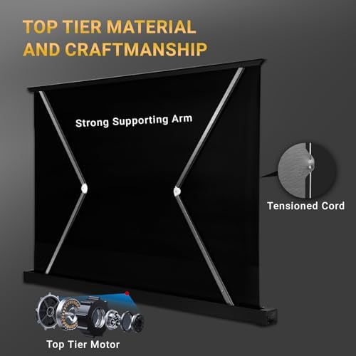 ALR/CLR Motorized Floor Rising Projector Screen for UST Projectors 120”, 95% Ambient Light Rejecting, 4K/8K Ultra HD, Active 3D, for Home Theater Living Room Bedroom Office - Image 4