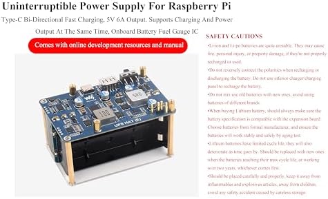 UPS HAT Compatible with Raspberry Pi 5 / 4B / 3B+, etc, 5V 6A Output - Image 2
