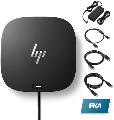 HP Docking Station for Laptop Dual Monitor and Charging Bundle - HP USB-C G5 Dock with 120W AC Adapter, HDMI & DP Cable & USB-C Cable by Thedocksexpertatyourside