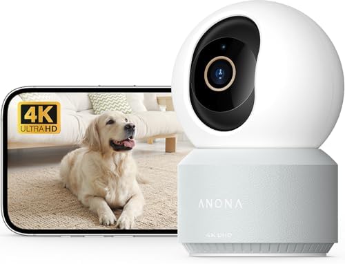 Anona Pano 4K UHD Indoor Camera, Pet/Dog Security Camera with Phone App by Anona