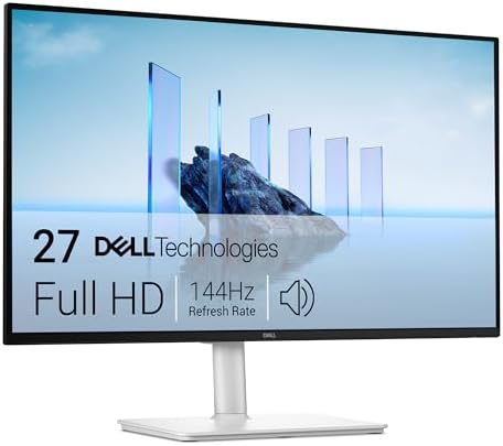 Dell 27 Plus Monitor - S2725HSM - 27-inch FHD (1920x1080) 144Hz 1ms Display, 2 x 3W Speakers, HDMI Connectivity, Height/Tilt/Pivot/Swivel Adjustability, AMD FreeSync - Ash White by Dell