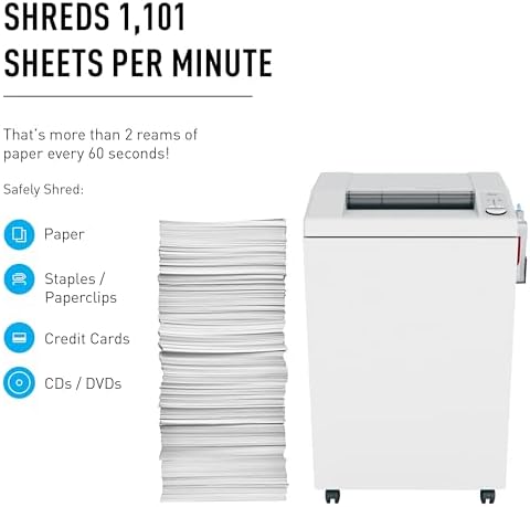 ideal. 4005 Cross Cut Commercial Office Paper Shredder with Automatic Oiler, Continuous Operation, 24–26 Sheet Capacity, 44 Gal Bin, Shred Staples/Paper Clips/Credit Cards/CDs/DVDs, P-5 Security,20AMP - Image 5