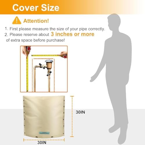 30" W x 30" H Insulated Backflow Preventer Pipe Cover, Khaki - Image 2