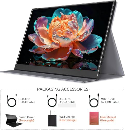WGK 15.6 inch Portable Monitor 4K UHD 100%sRGB Travel Display HDMI/USB-C Compatible with Laptops, Desktops, Phones, PS, Mac, Xbox, Switch, and Other Gaming Devices Kickstand & Speakers VESA Mountable - Image 6