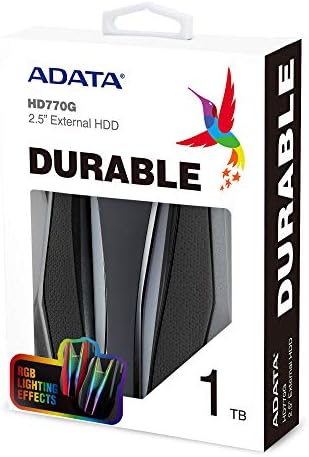 ADATA HD770G 1TB RGB USB 3.2 IP68 Waterproof Dropproof Dustproof External Portable HDD Black (AHD770G-1TU32G1-CBK) - Image 3