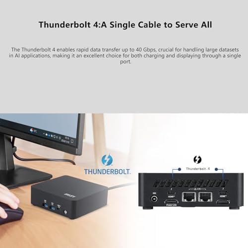 msi Cubi NUC AI Business Mini Desktop, Intel 14-Core Ultra 5 125H, 16GB DDR5, 512GB SSD, Support 4-Display & 4K, 2 x Thunderbolt 4, 2 x HDMI, Dual 2.5G LAN, Wi-Fi 6E, Windows 11 Pro, Black - Image 6