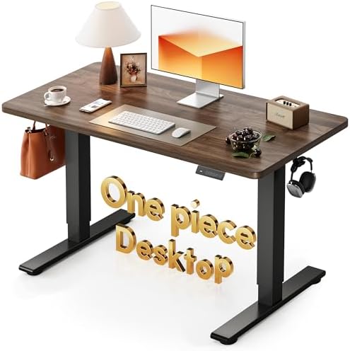 CubiCubi 40 x 24 Electric One-Piece Standing Desk, Black Walnut by CubiCubi