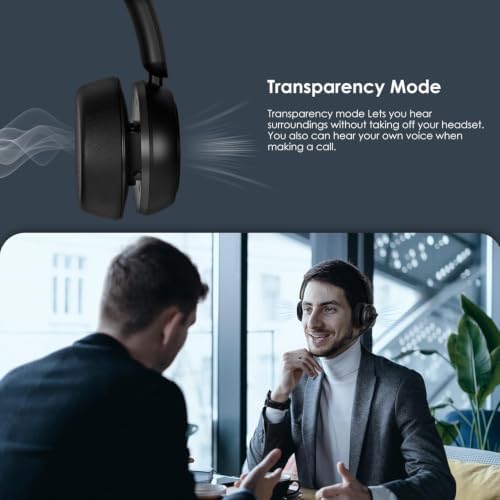 Upgrade ANC & ENC Wireless Headset with Mic for Work(Flip-to-Mute & Dongle) - Image 4