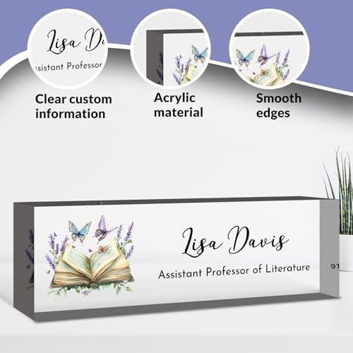 Teacher Desk Name Plate Personalized, Custom Name Plate for Desk, Acrylic Desktop Accessories, Office Gift & Decor for Women Men, Teacher Nurse Boss Employee Appreciation Gifts - Image 3