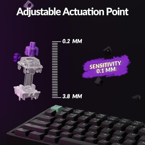 Keychron K4 HE 96% Wireless Hall Effect Keyboard with Number Pad, Rapid Trigger Magnetic Switches, QMK Launcher, 2.4GHz/Bluetooth/Wired, Mac & Windows, Aluminum Frame, Black (Shine-Through) - Image 5