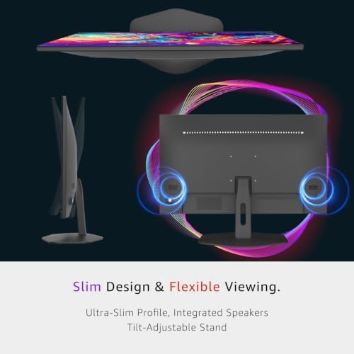 2X Pack - 24 Inch Monitor FHD 100Hz Computer Monitor, HDMI X2 100% sRGB Build-in Speakers, Wall Mount, Tilt, Professional and Gaming Monitor – Machine Black 2026, 2X Pack - Image 6
