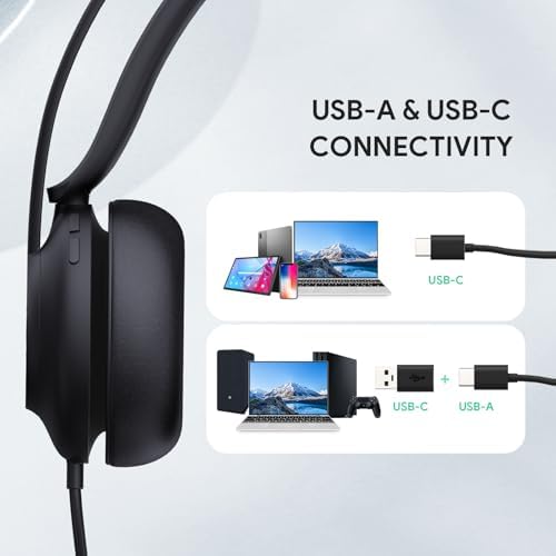 Yealink UH37 PC Headset with Mic for Computer Wired Headphones with USB-C/A - Image 4