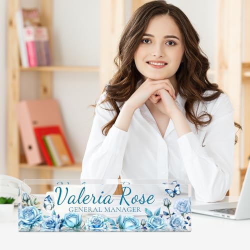 Custom Name Plate for Desk, Acrylic Desk Name Plate Personalized, Employee Appreciation Gifts, Office Desk Accessories for Woman Teacher Nurse, Coworker Gifts for Manager Assistant - Image 2