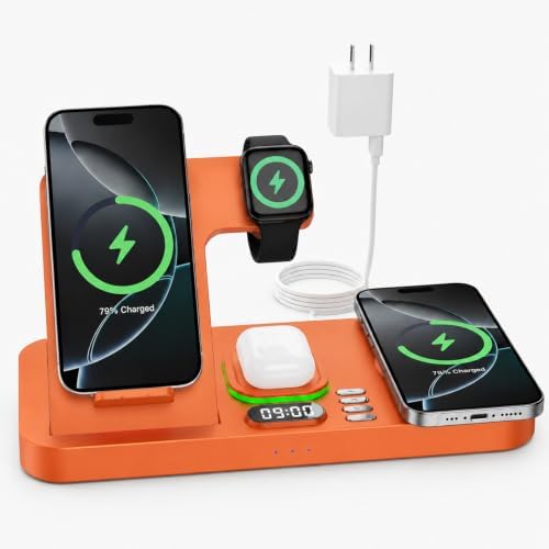 Dual Phone Foldable Wireless Charging Station for Apple, Couple&Family Use by Feiltik