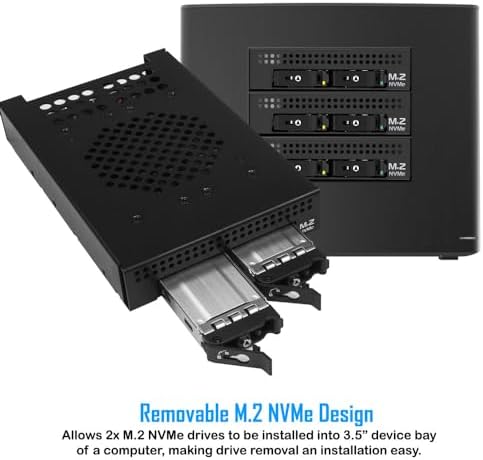 Kingwin Nvme M.2 SSD PCIe 3.0/4.0 Oculink Mobile Rack Enclosure Compatible with 3.5” Drive Bay for High-Speed Data Access Storage Expansion. - Image 2
