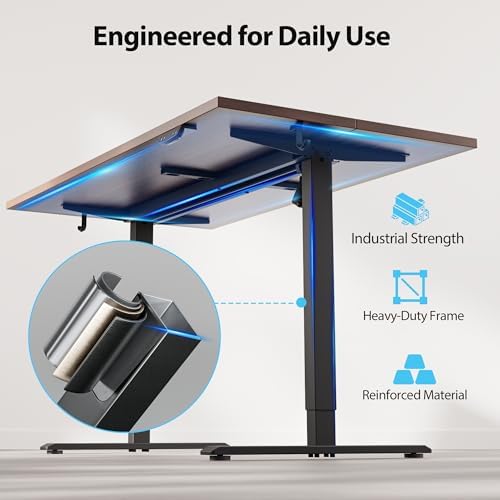 Agilestic 48*28 Inch Height Adjustable Electric Standing Desk, Dark Walnut - Image 5