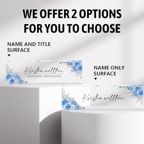 Personalized Name Plates - Office Desk Decor & Gifts (Blue Daisy) - Image 2