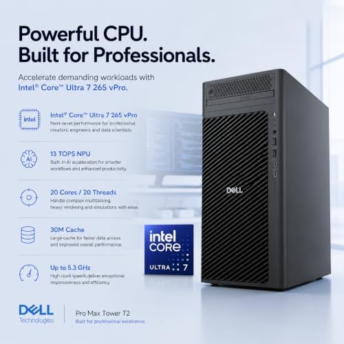 Dell Pro Max Tower T2 FCT2250, NVIDIA RTX 2000 Ada 16GB, Intel Ultra 7 265 - Image 3