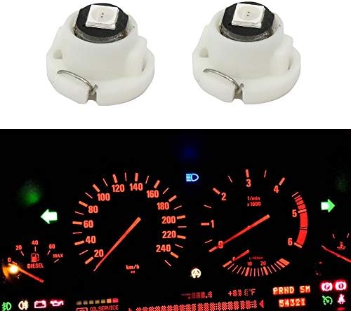 WLJH Red T4.7 Neo Wedge LED Bulbs 12mm Base for Gauge Cluster by WLJH