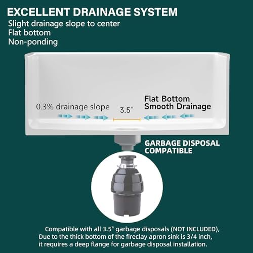 Miuara 30 x 20 Inch White Apron Front Farmhouse Workstation Kitchen Sink - Image 6