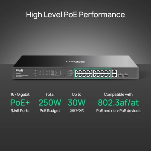 Omada ES220GMP, 16 Port Gigabit Easy Managed PoE Switch - Image 3