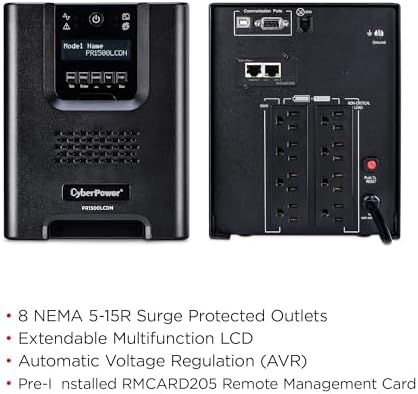 CyberPower PR1500LCDN 15A Smart App Sinewave UPS Battery Backup - Image 3
