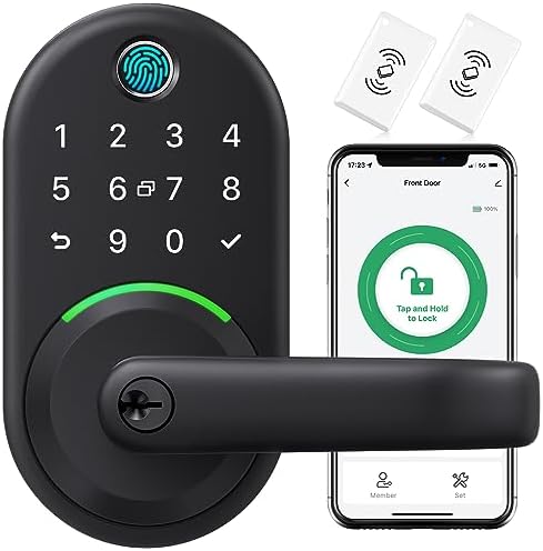 Smart Door Handle Lock with Keypad, Yamiry Fingerprint Knob for Front Door by YAMIRY