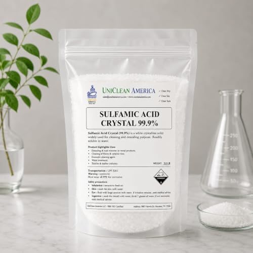 Sulfamic Acid Powder, 99% Pure Limescale Descaler, Heavy Duty Coffee Machine & Boiler Cleaner, Tile Grout Film Remover and Industrial Scale Inhibitor - House of Chemicals, USA (20 Pound) - Image 2