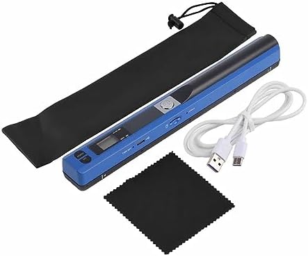 Portable Scanner, USB 2.0 Photo Scanner for Documents Pictures Pages Texts, Portable Handheld Scanner for Documents Photo Receipt, JPG/PDF Format Selection, UP to 900 DPI(Blue) by Zerone