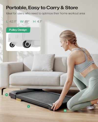 UREVO Smart Walking Pad, Compact Under Desk Treadmill with Double Shock Absorption, Quiet Operation, Workout APP with Track Insights and MIIT Mode, Plug and Play, Remote or APP Control for Home Office - Image 6
